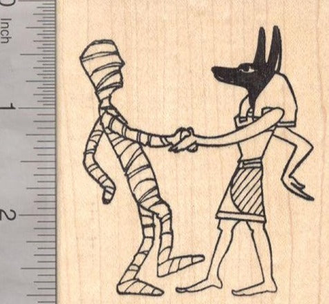 Halloween Dance like an Egyptian Rubber Stamp with Anubis and the Mummy