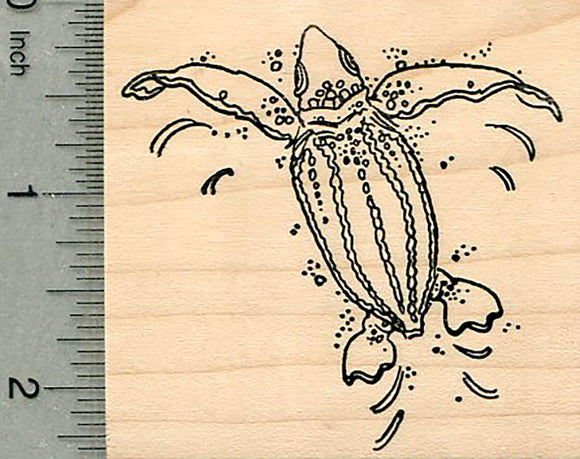 Baby Leatherback Turtle Rubber Stamp