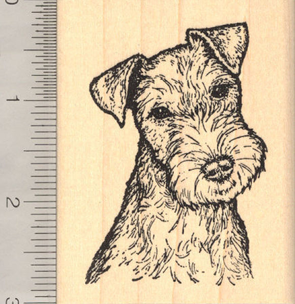 Welsh Terrier Dog Portrait Rubber Stamp