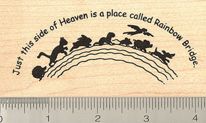 Large Rainbow Bridge with Pets Rubber Stamp