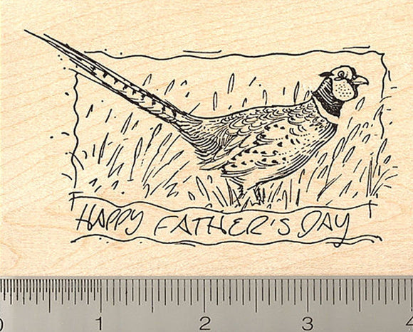 Father's Day Pheasant Rubber Stamp