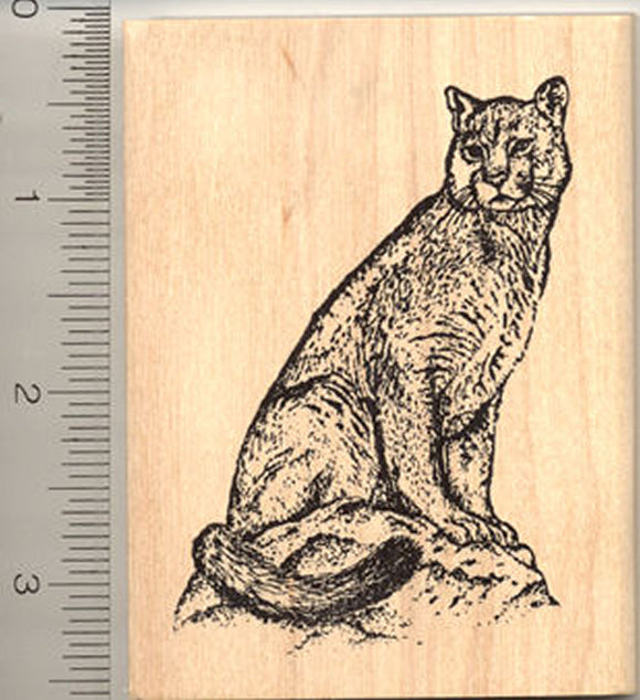 Cougar Rubber Stamp, Puma, Mountain Lion, Panther, or Catamount