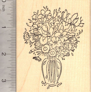 Flower bouquet in vase Rubber Stamp
