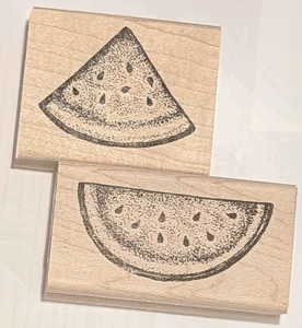 2 Piece Watermelon Slice Rubber Stamp Set