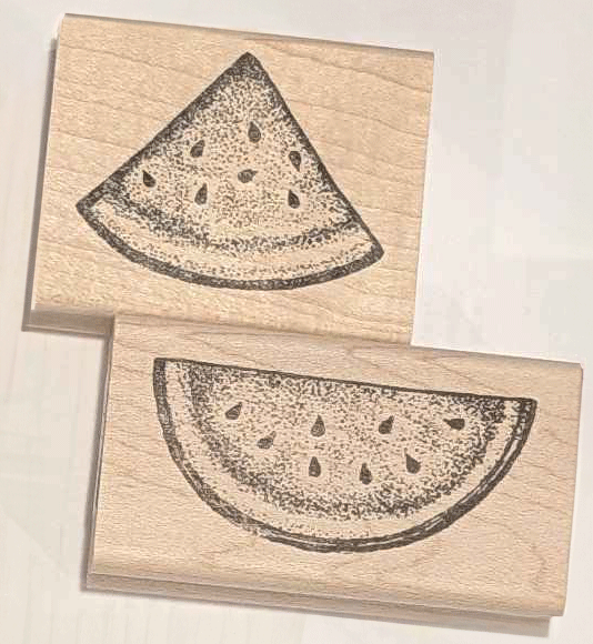 2 Piece Watermelon Slice Rubber Stamp Set