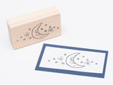 Moon and Stars Rubber Stamp, Celestial, Man in the moon