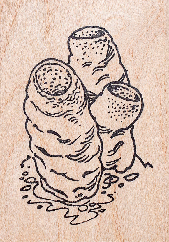 Sea Sponge Rubber Stamp, Porifera