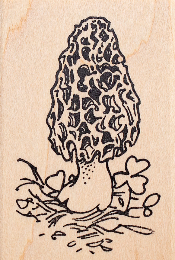 Morel Mushroom Rubber Stamp