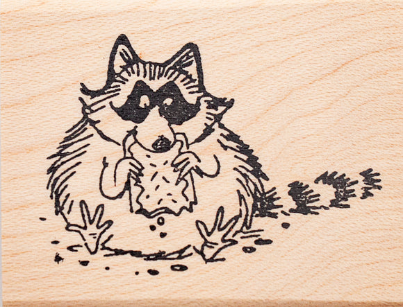 Raccoon Rubber Stamp, Trash Panda w/ toaster pastry