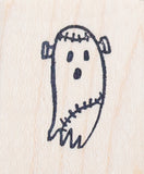 Frankenstein Ghost Rubber Stamp, Halloween, Tiny Size