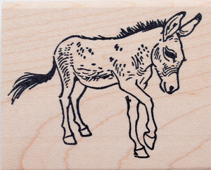 Donkey Profile Rubber Stamp