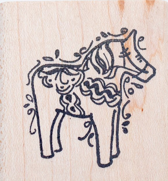 Dala Horse Rubber Stamp, Swedish Luck Symbol