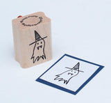 Witch Ghost Rubber Stamp, Halloween Mini Size