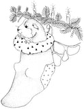 Unmounted Christmas Guinea Pig Rubber Stamp, In Stocking waiting for Santa Claus umO5202