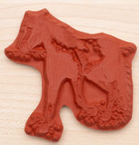 Pinto Horse Rubber Stamp, Spotted Coat, Trotting