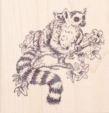 Lemur with Baby Rubber Stamp, Madagascar Primate Mother and Child