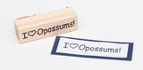 I heart Opossums Rubber Stamp, North American Marsupials