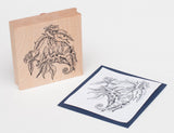 Chameleon Lizard Rubber Stamp, Detailed