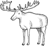 Unmounted Moose Rubber Stamp, Eurasian Elk umK6008