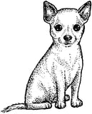 Unmounted Chihuahua Dog Sitting Rubber Stamp umG6707