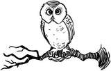 Unmounted Owl Rubber Stamp, on Branch umK7403