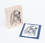 Afghan Dog Portrait Rubber Stamp