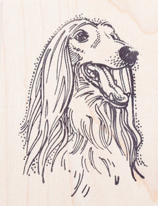 Afghan Dog Portrait Rubber Stamp