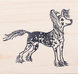 Chinese Crested Dog Rubber Stamp