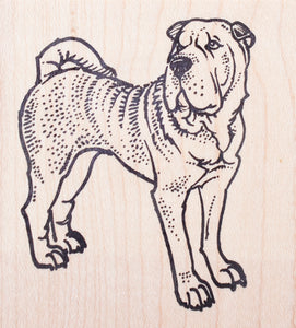 Sharpei Dog Rubber Stamp