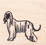 Small Afghan Hound, Dog Rubber Stamp