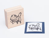 Leaping Samoyed Dog Rubber Stamp