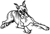 Unmounted Boxer Rubber Stamp, Dog Resting umH8017