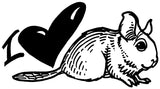 Unmounted Degu Rubber Stamp, I love my pet umH8206