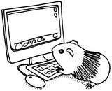 Unmounted Guinea Pig Rubber Stamp, Using a Computer, Surfing the Internet umJ8220