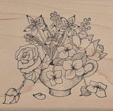 Floral Centerpiece Rubber Stamp