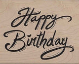 Happy Birthday Rubber Stamp, Large Size