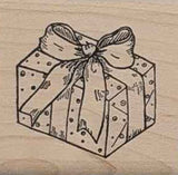 Wrapped Gift Rubber Stamp, Small Size