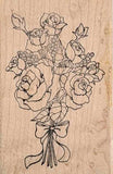 Rose Bouquet Rubber Stamp, Long Stem Roses