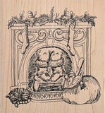 Christmas Santa Rubber Stamp, in Chimney
