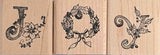 3 pc. Christmas Rubber Stamp Set, Spells Joy