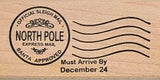 North Pole Faux Post Rubber Stamp, Santa Approved Official Sleigh Mail