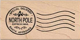 North Pole Faux Post Rubber Stamp, Santa Approved Special Delivery