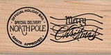 North Pole Faux Post Rubber Stamp, Santa Special Delivery