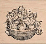 Strawberries Rubber Stamp, Strawberry Fruit Bowl