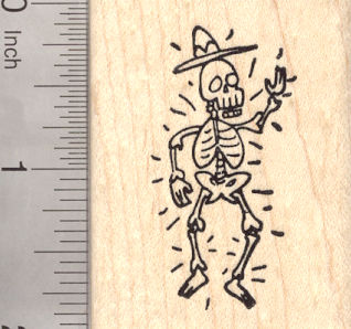 Day of the Dead Skeleton Rubber Stamp