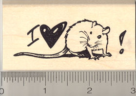 I Love My Pet Rat Rubber Stamp