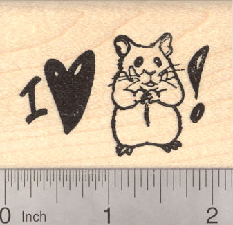 I Love my Hamster Rubber Stamp