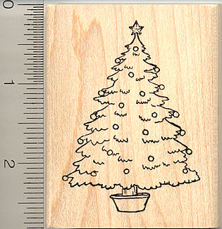 Christmas Tree Rubber Stamp