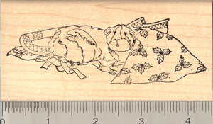 Christmas Guinea Pig Rubber Stamp, in Gift Wrap