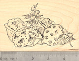 Christmas Mice Rubber Stamp, Sleeping Peacefully